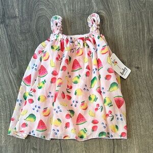 Baby Starters Pink Fruit Print Dress 12m